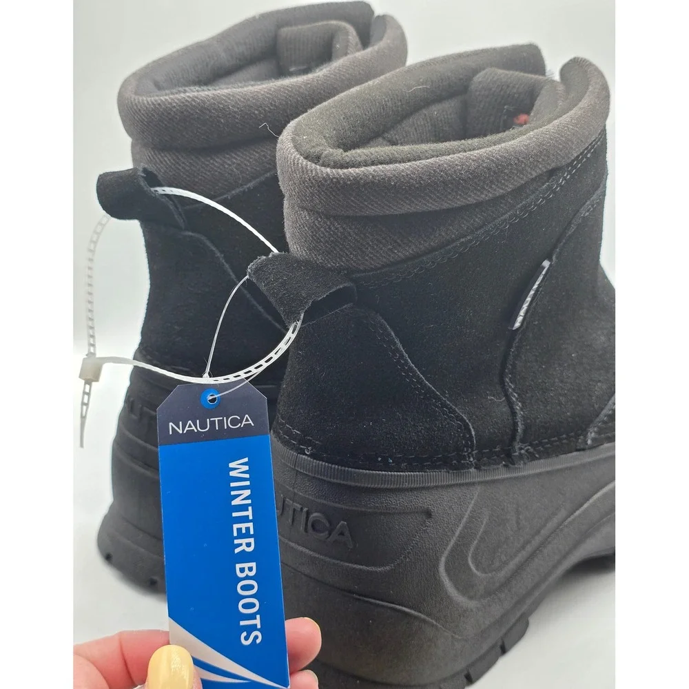 Nautica Black Winter Boots 3M Thinsulate Water Resistant Size 12 NWT Outdoor
